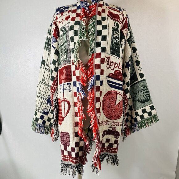 Handmade Jackets & Blazers - Handmade Tapestry Throw Blanket Coat